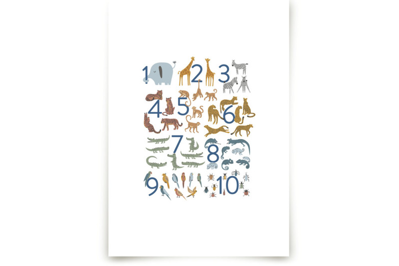 Wild Numbers Children's Art Prints by Teju Reval | Minted
