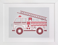 Fancy Firetruck Children's Art Prints