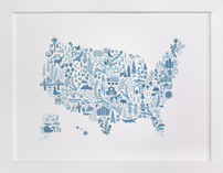 Little Big United States Map Children's Art Prints