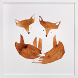 Twin Foxes Children's Art Prints