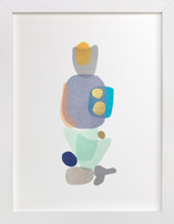 navy blue gold totem Children's Art Prints