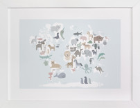 Wild World Map Children's Art Prints