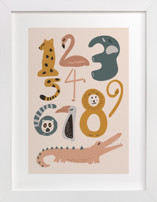 Safari Friends Numerals Children's Art Prints