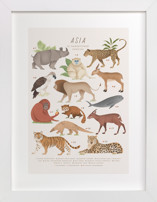 Asia, endangered animals Children's Art Prints