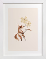 fox with flowers Children's Art Prints