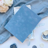 Dusty Blue Velvet Box for 5 x 7 Cards,  Keepsake Box Keepsake Boxes