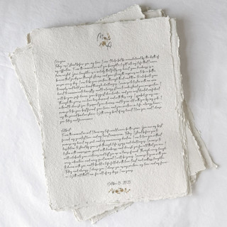Framed Wedding Vows on Handmade Paper Keepsake Art