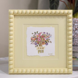 Custom Bouquet Art in Butter Yellow Frame Keepsake Art