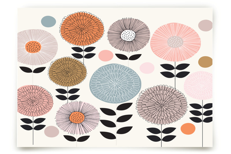 Mid Century Garden Children's and Nursery Wall Mural by Jocelyn Proust