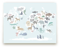 Wild World Map Children's and Nursery Wall Mural