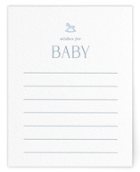 Gingham Rockinghorse Letterpress Baby Shower Insert Cards