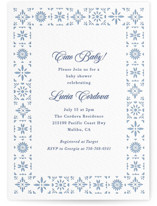 Talavera Tiles Letterpress Baby Shower Invitations