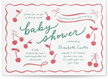 Cherry Sweet Letterpress Baby Shower Invitations