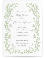 Flower Garden Letterpress Baby Shower Invitations