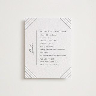Art Deco Letterpress Direction Cards