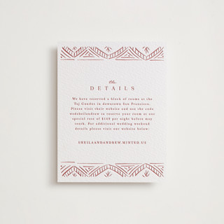Taj Letterpress Direction Cards
