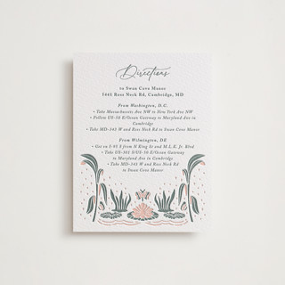 Nouveau Swans Letterpress Direction Cards