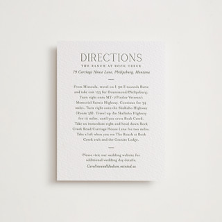 Among the Evergreens Letterpress Direction Cards