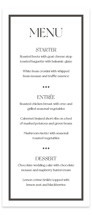 Trés Chic Letterpress Long Menus