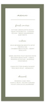 The Verdure Suite Letterpress Long Menus