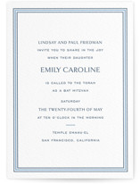 Beaufort Letterpress Bar and Bat Mitzvah Invitations