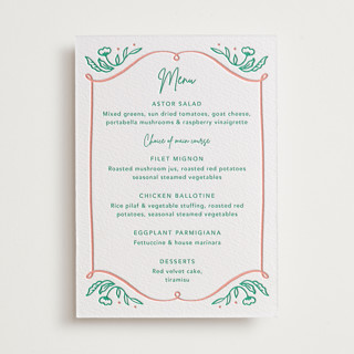 Sketch Letterpress Menu