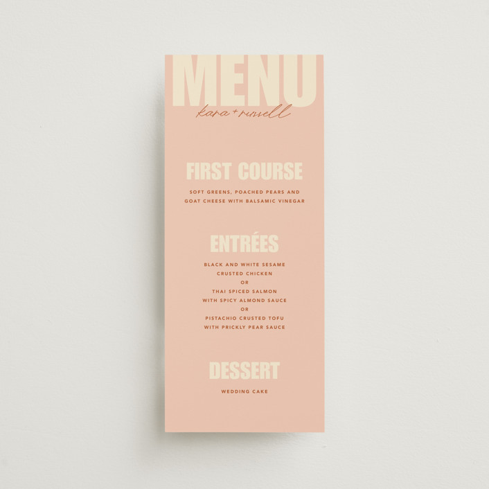 Typographical Poster Long Menus by Stacey Day | Minted