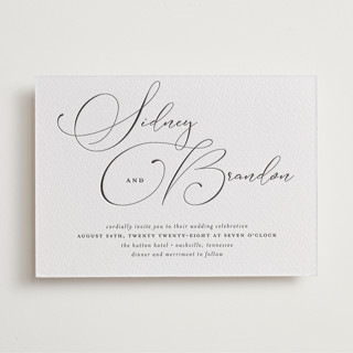 Lightly Penned Letterpress Wedding Invitations