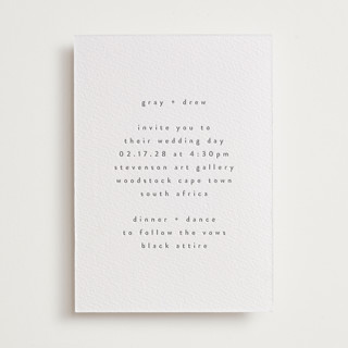 Very Plain Letterpress Wedding Invitations