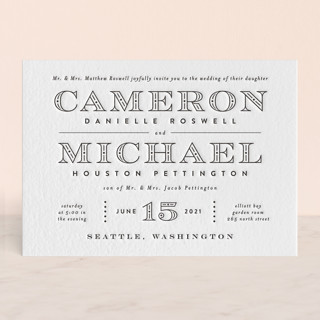 Deco Names Letterpress Wedding Invitations
