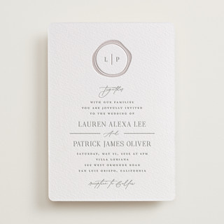 Wax Seal Monogram Letterpress Wedding Invitations