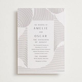 waves Letterpress Wedding Invitations