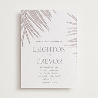 Gilded Palm Letterpress Wedding Invitations