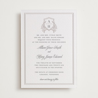 Chic Monogram Letterpress Wedding Invitations
