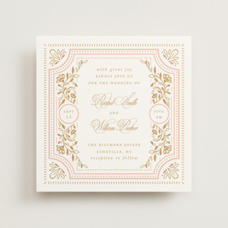 Ornate Frame Letterpress Wedding Invitations
