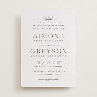 Classic Serif Letterpress Wedding Invitations