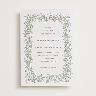 Lovely Leaves Letterpress Wedding Invitations