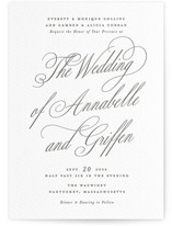 Romantic Script Letterpress Wedding Invitations