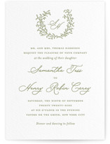 Garden Script Letterpress Wedding Invitations