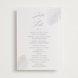 Faded Palm Letterpress Programs