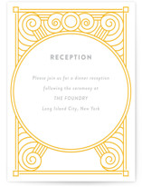 Deco Swirls Letterpress Reception Cards