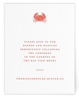lobster Letterpress Reception Cards