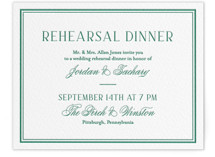 Fresh Classic Letterpress Rehearsal Dinner Cards