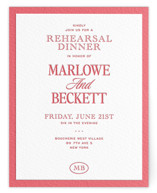 Vermilion Letterpress Rehearsal Dinner Cards