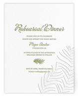 Palm Shade Letterpress Rehearsal Dinner Cards