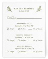 Botanical Crest Letterpress Multi-Event RSVP Cards