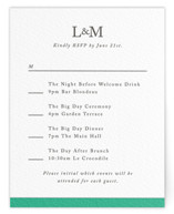 Classic Initials Letterpress Multi-Event RSVP Cards
