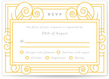 Deco Swirls Letterpress RSVP Cards
