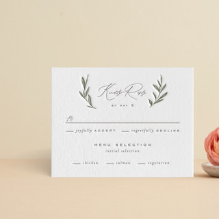 Leafy Frame Letterpress RSVP Cards