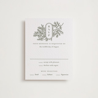 Among the Evergreens Letterpress RSVP Cards